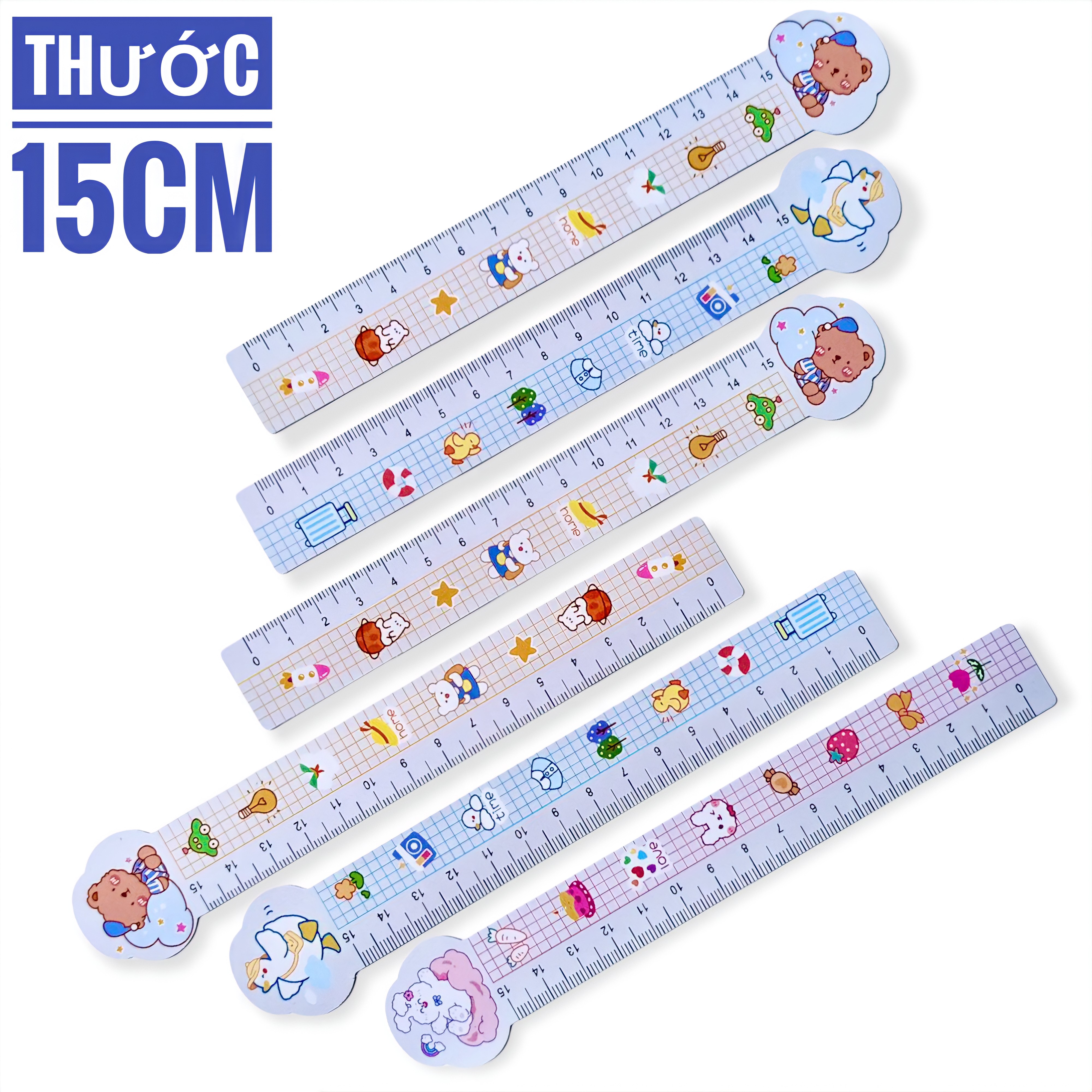 Thước nhựa dẻo, thước thẳng 15cm dành cho học sinh