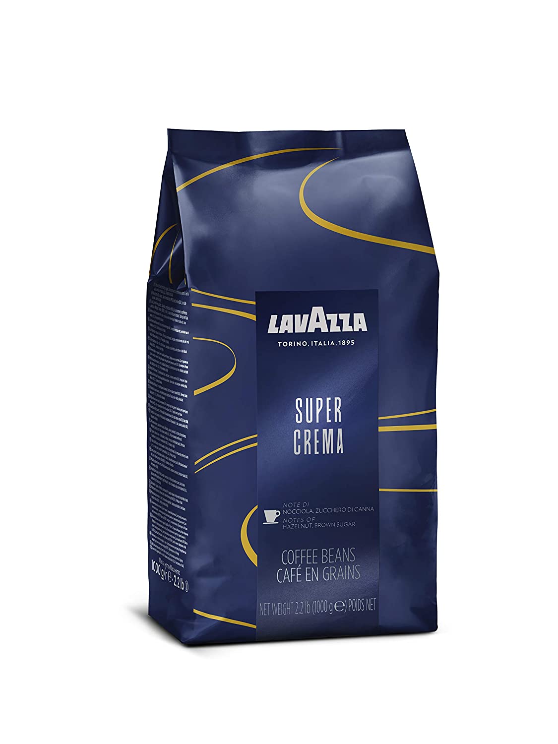 Cà phê hạt Lavazza Coffee Italy Super Crema Espresso - 1kg Whole bean - [Made in Italy] - 60% Arabica and 40% Robusta