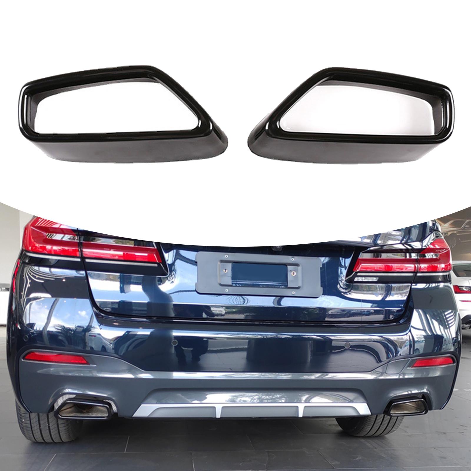 2Pcs Rear Exhaust Pipe Cover Trim for 5 G30 G38 Decoration Black