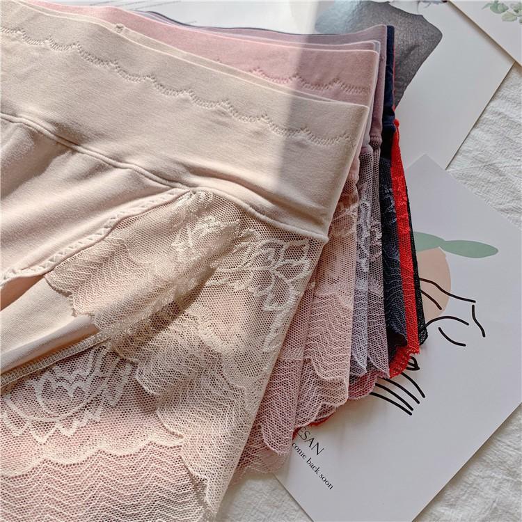 Quần gen bụng ️️Quần lót cotton pha ren cotton cao cấp - Quần chip cạp cao che khuyết điểm, bigsize đến 60kg