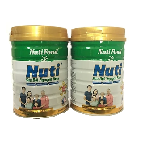 Combo 2 hộp Sữa bột nguyên kem của NutiFood dinh dưỡng hàng ngày cho mọi người (900g/hộp)