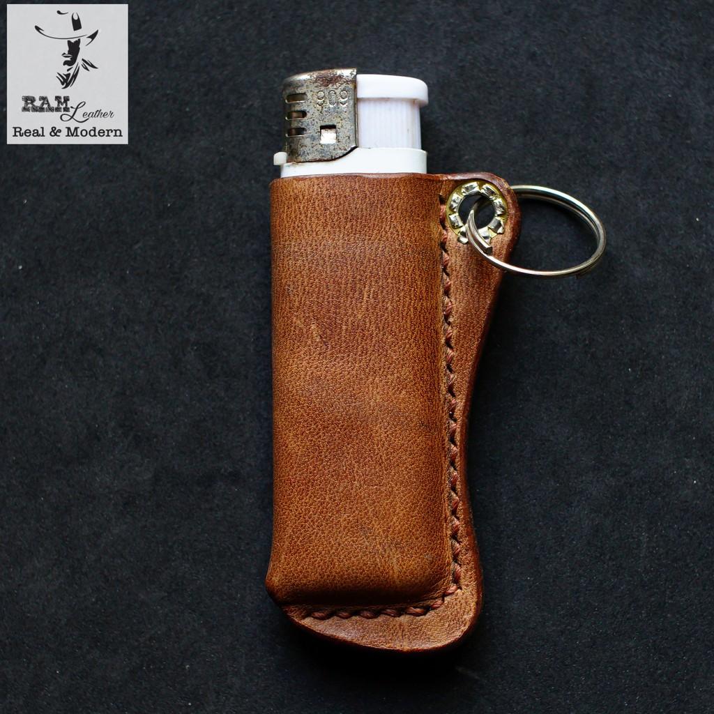 Túi đựng bật lửa da bò thật handmade bền chắc cao cấp bền chắc - RAM Leather