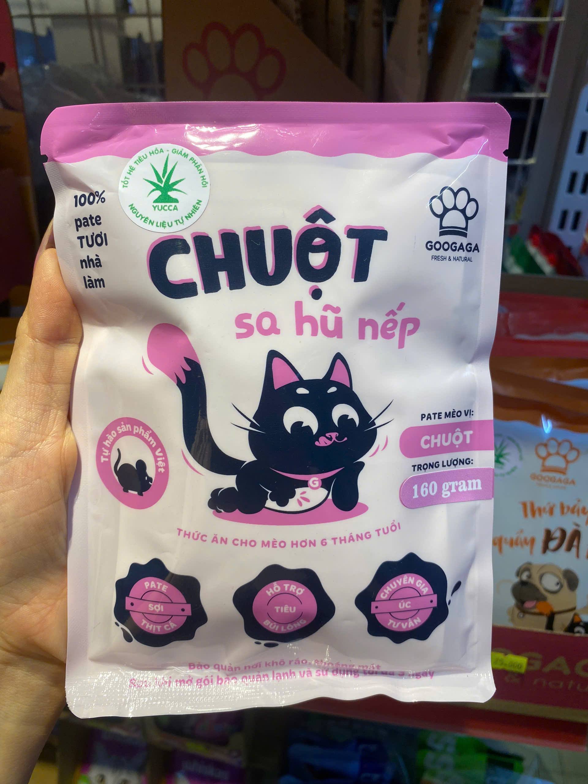 Pate dành cho chó mèo Googaga túi 160g xuất xứ Việt Nam nhiều vị