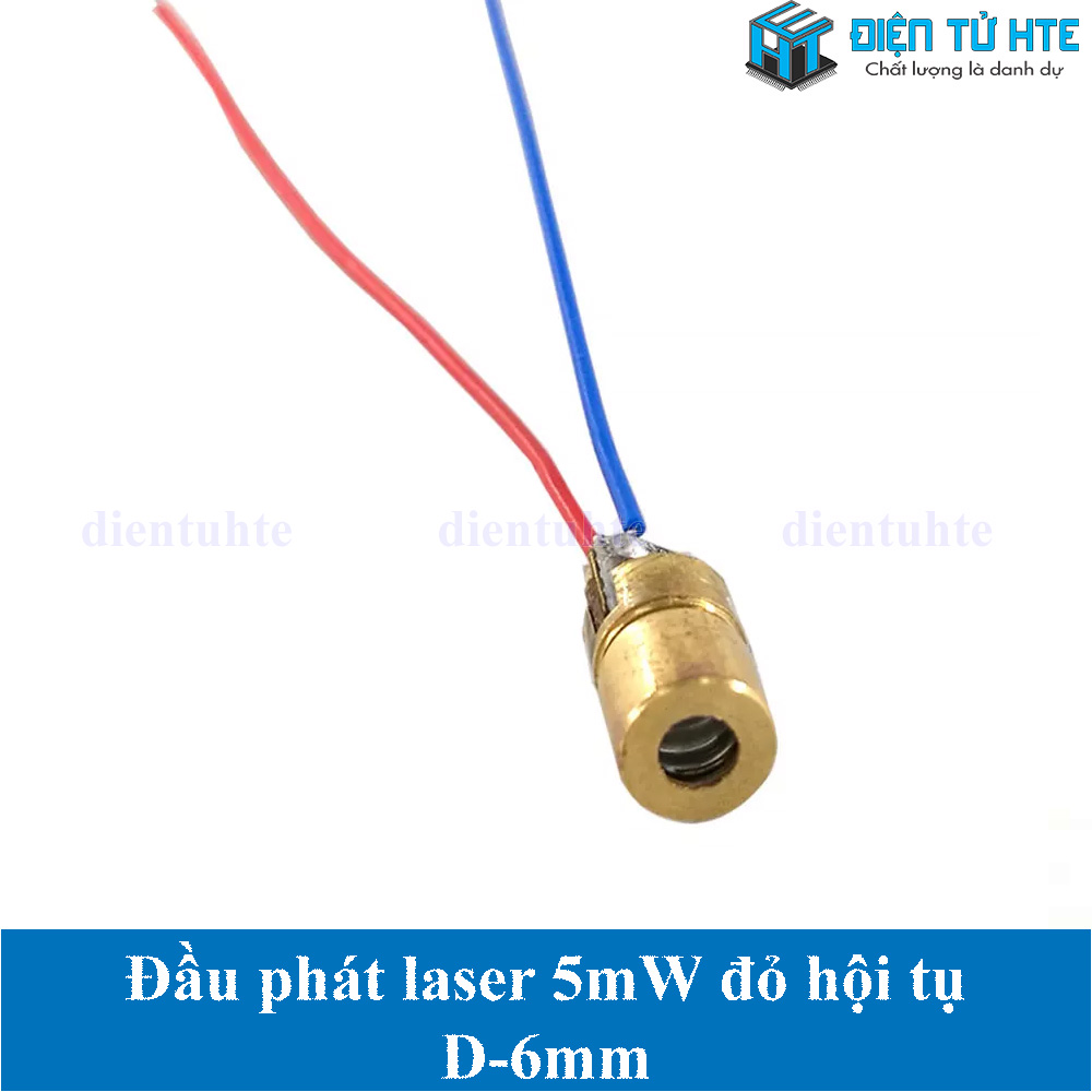 LED Laser sáng đỏ hội tụ 5mW 650nm - Đầu đồng 6mm