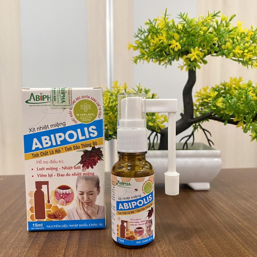 Xịt nhiệt miệng Abipolis- Giảm đau, Viêm loét miệng lưỡi chỉ 1 vài lần xịt. Đơn giản &amp;amp; Dễ mang theo; Sử dụng.