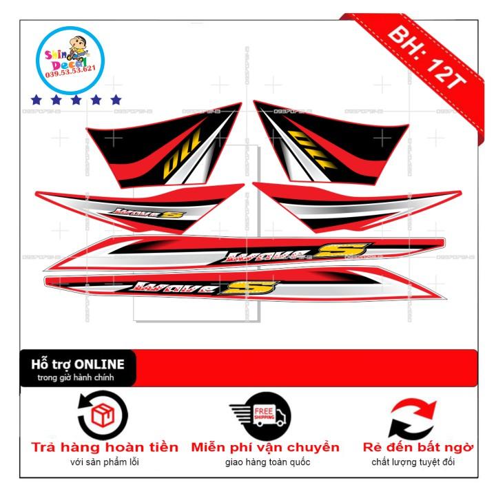 Tem xe wave S 110 2012 trắng đỏ