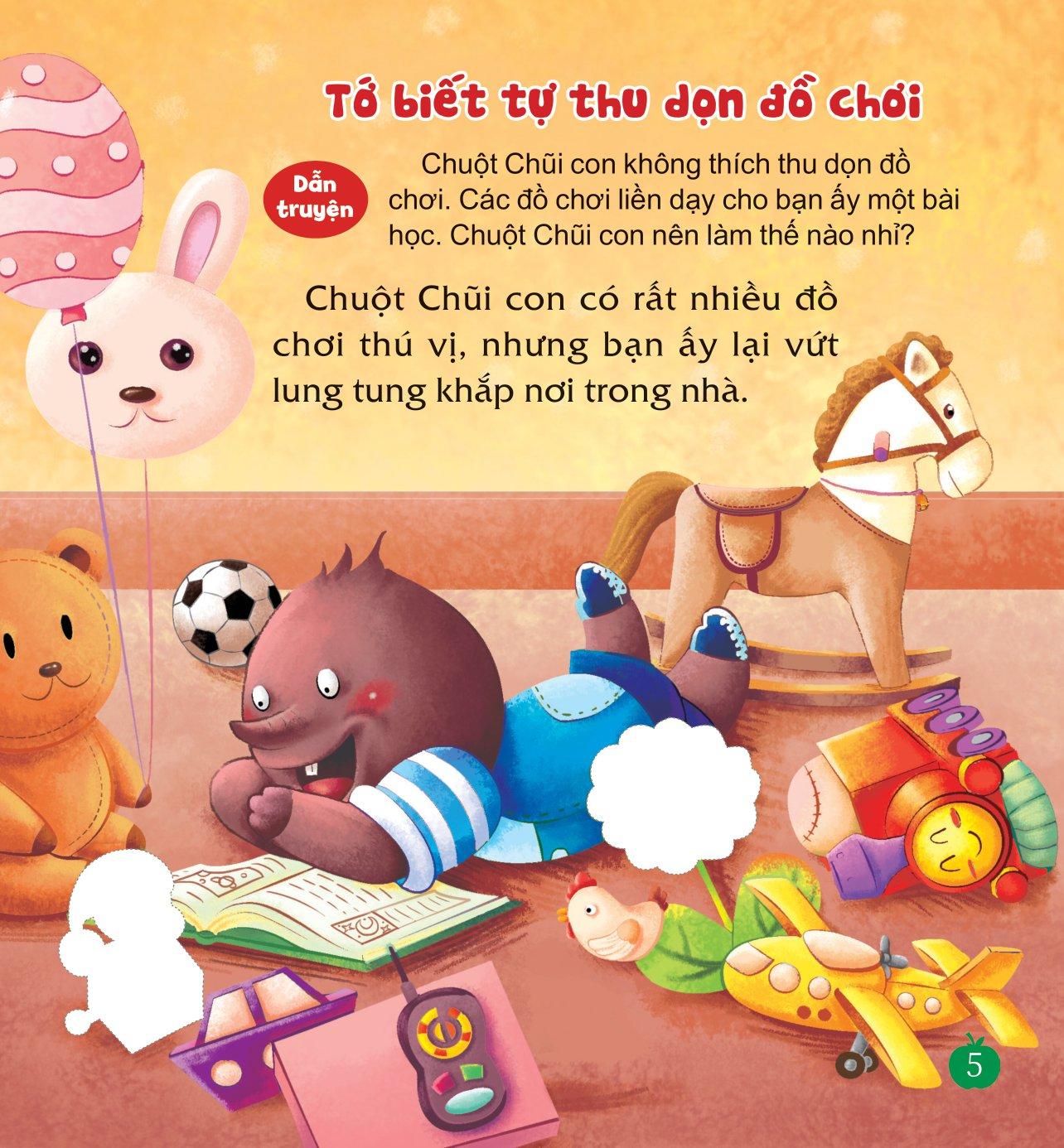 Sách Dán Hình Dạy Trẻ Thói Quen Tốt - Tớ Biết Tự Thu Dọn Đồ Chơi
