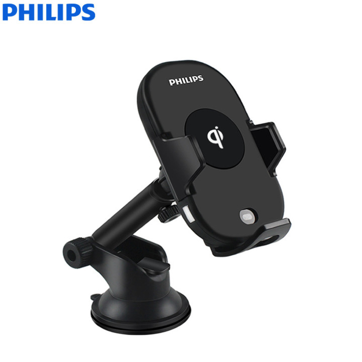 Gía đỡ điện thoại kiêm sạc không dây trên ô tô cao cấp Philips DLK9411N Cống suất 10W, khóa/ mở tự động, tự động điều chỉnh kích thước, tốc độ sạc nhanh chóng - hàng nhập khẩu