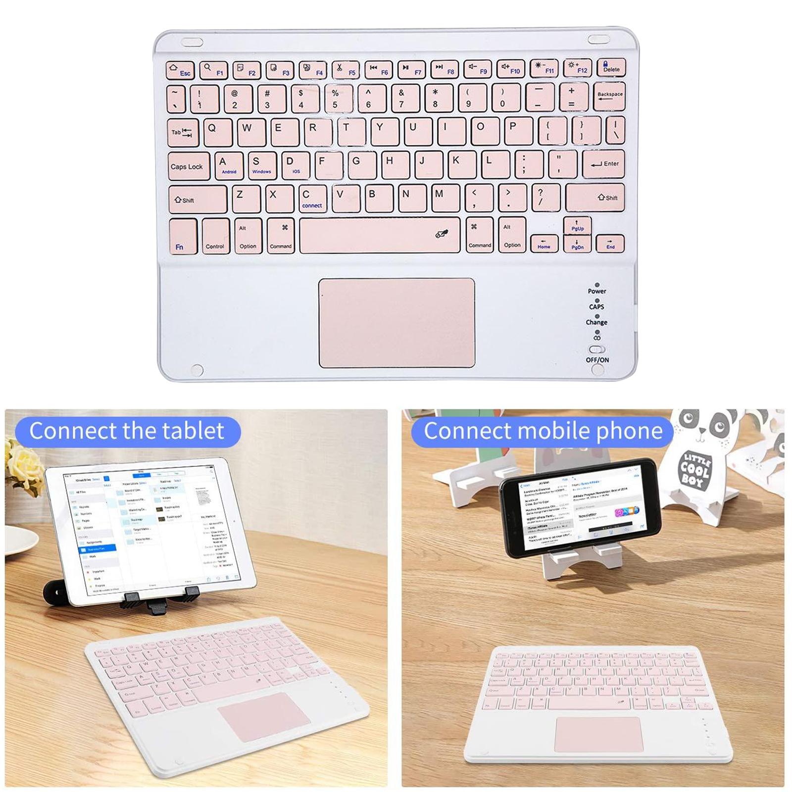 Slim Wireless Bluetooth Keyboard with Touchpad for iPad, Cable-Free, Easy to Operation