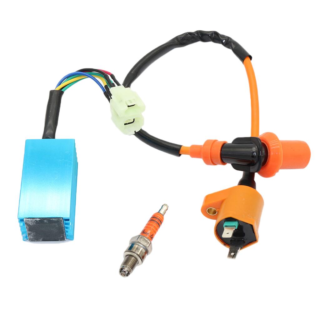 Racing Ignition Coil+3 Spark Plug+6 pins CDI for GY6 50cc 125cc 150cc ATV