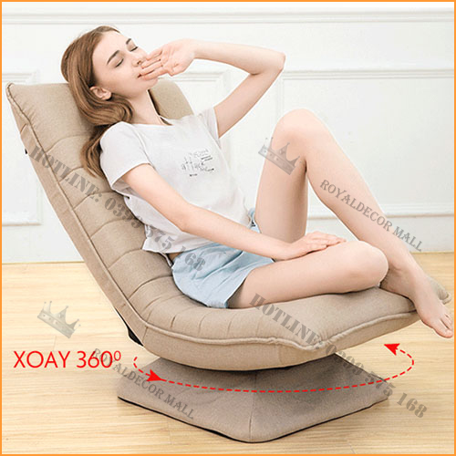 Ghế Xoay Thư Giãn ROYALDECORHN Xoay 360 độ - Ghế Mặt Trăng Có Thể Gập Được Lưng - Nội Thất Phòng Khách, Phòng Ngủ