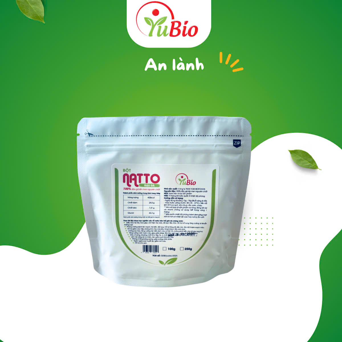 Bột NATTO ĐẬU GÀ YUBIO - 100G