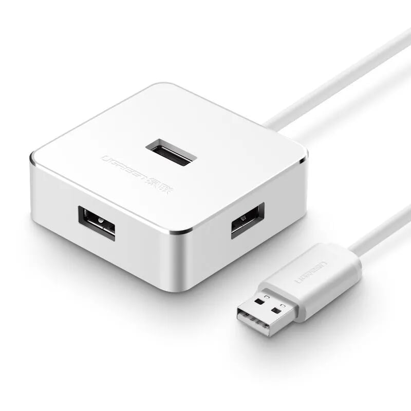 Bộ chia Hub USB 2.0*4 Port cao cấp 50CM màu Trắng UGREEN UHU30426CR135 Hàng chính hãng