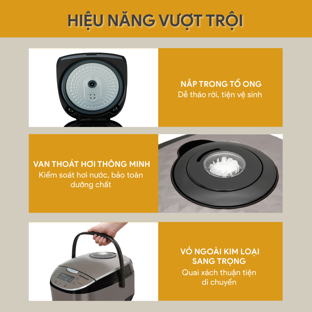 Nồi Cơm Điện Tử BlueStone RCB-5938 1.8 Lít 860W - Hàng chính hãng