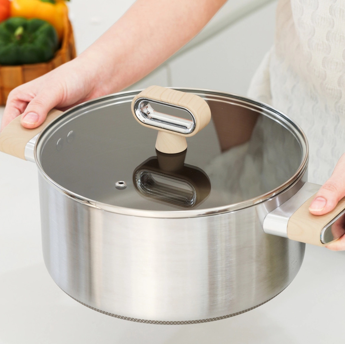 Bộ 3 Nồi Inox 316 Haatz HTA3 Phủ Titanium Aura Chống Dính Tốt, Dẫn Nhiệt Đều, Dùng Mọi Bếp - Hàng Chính Hãng Bảo Hành 5 Năm