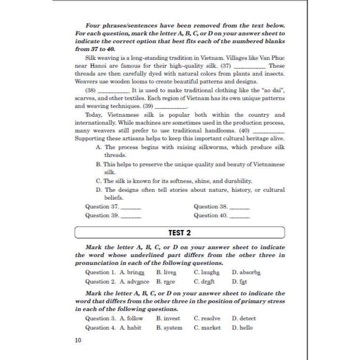Sách - Bộ đề mới luyện thi vào lớp 10 môn tiếng anh (biên soạn theo cấu trúc đề thi mới 2025) - HA