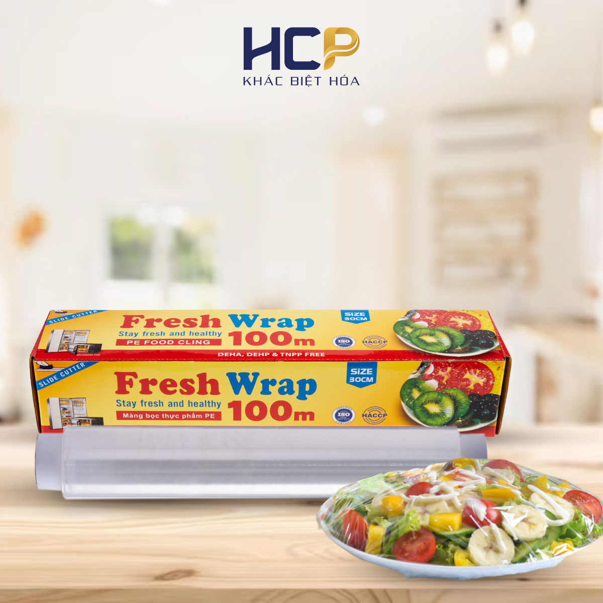 Combo 2 Hộp Màng Bọc Thực Phẩm Fresh Wrap 30cm x 100m SATIS Tiết Kiệm Chi Phí Dùng Được Cho Lò Vi Sóng