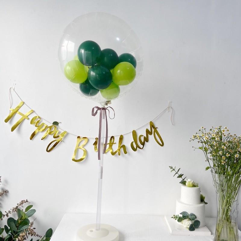 Trụ bóng Trong suốt Jumbo + bóng nhỏ trang trí sinh nhật Hàn Quốc siêu cưng