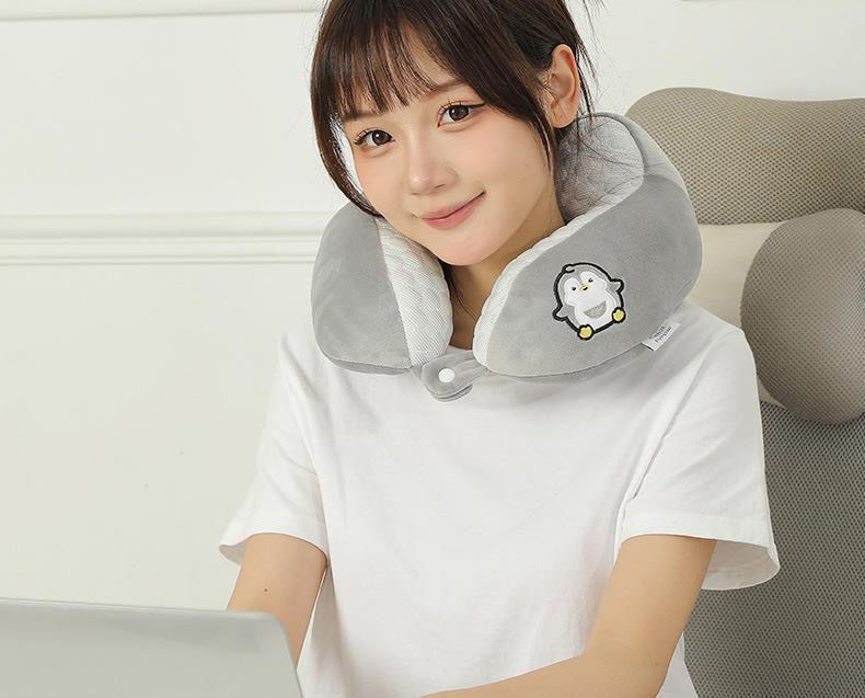 Gối chữ U làm bằng mút hoạt tính, gối kê cổ dễ thương dùng để máy bay, xe hơi, du lịch, kê cổ cổ gối ngủ trưa văn phòng-GC876489