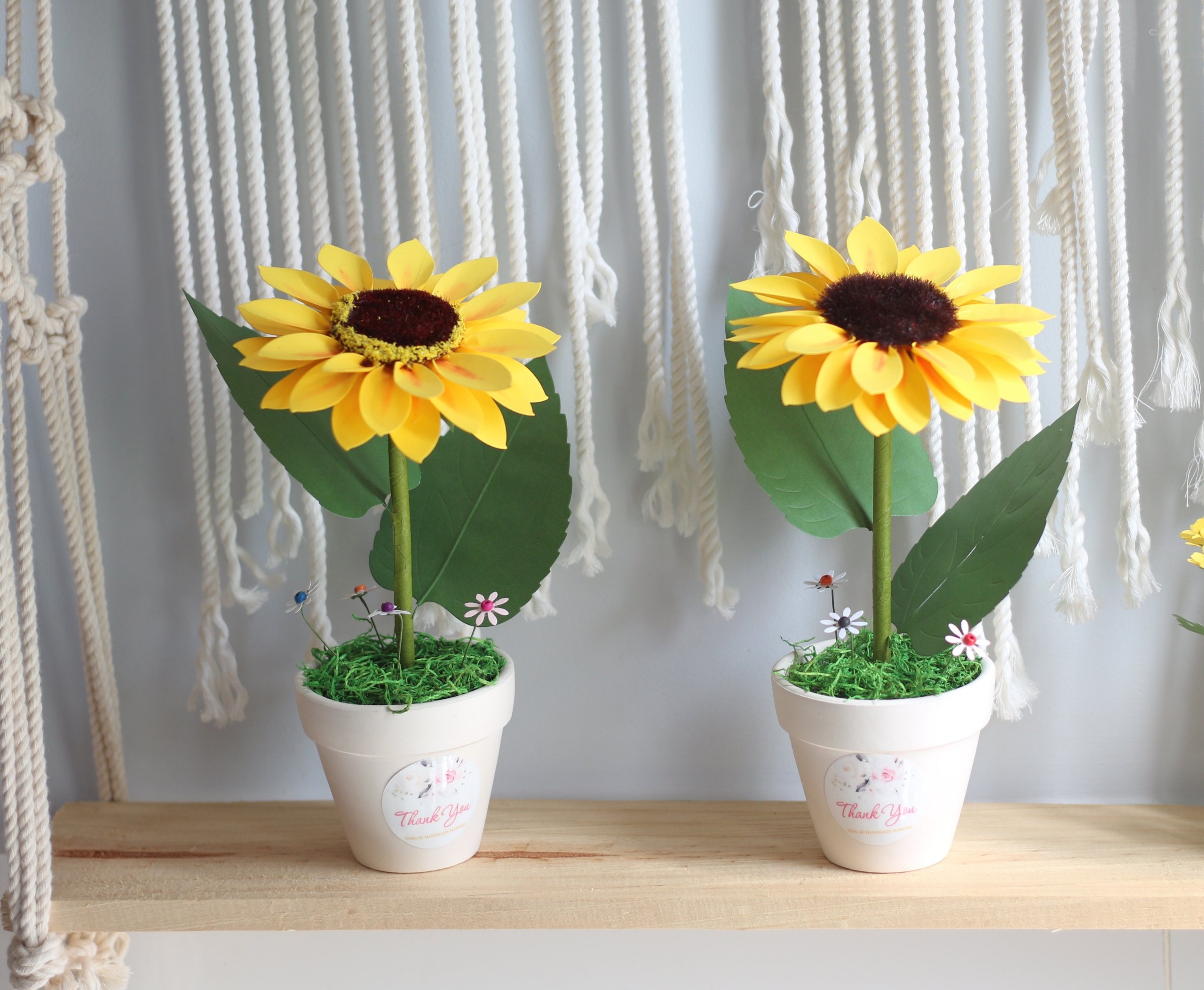 2 Chậu hoa Hướng dương mini decor