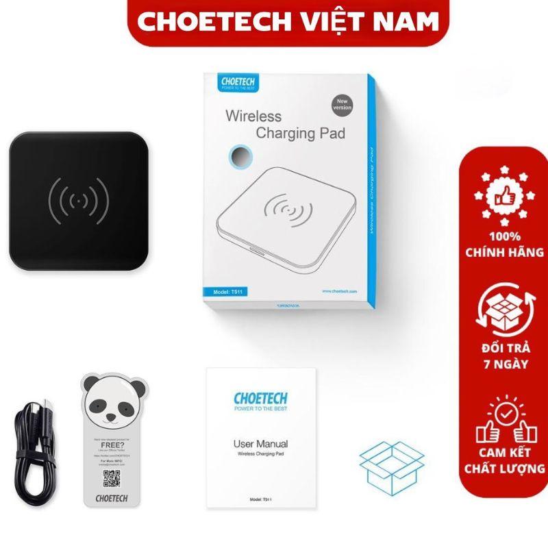 Đế sạc nhanh không dây siêu mỏng 2in 1 10w Choetech T511-S (Hàng chính hãng)