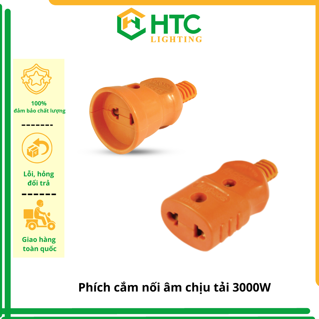 Bộ Phích Cắm Đực Cái Chịu Nhiệt Chịu Tải 3000W - Phích đực chịu nhệt