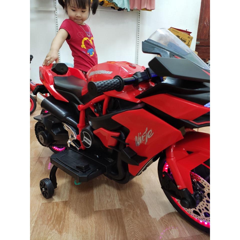 Xe máy điện đạp ga NINJA H2R 2 động cơ bánh phát sáng kiểu dáng thể thao