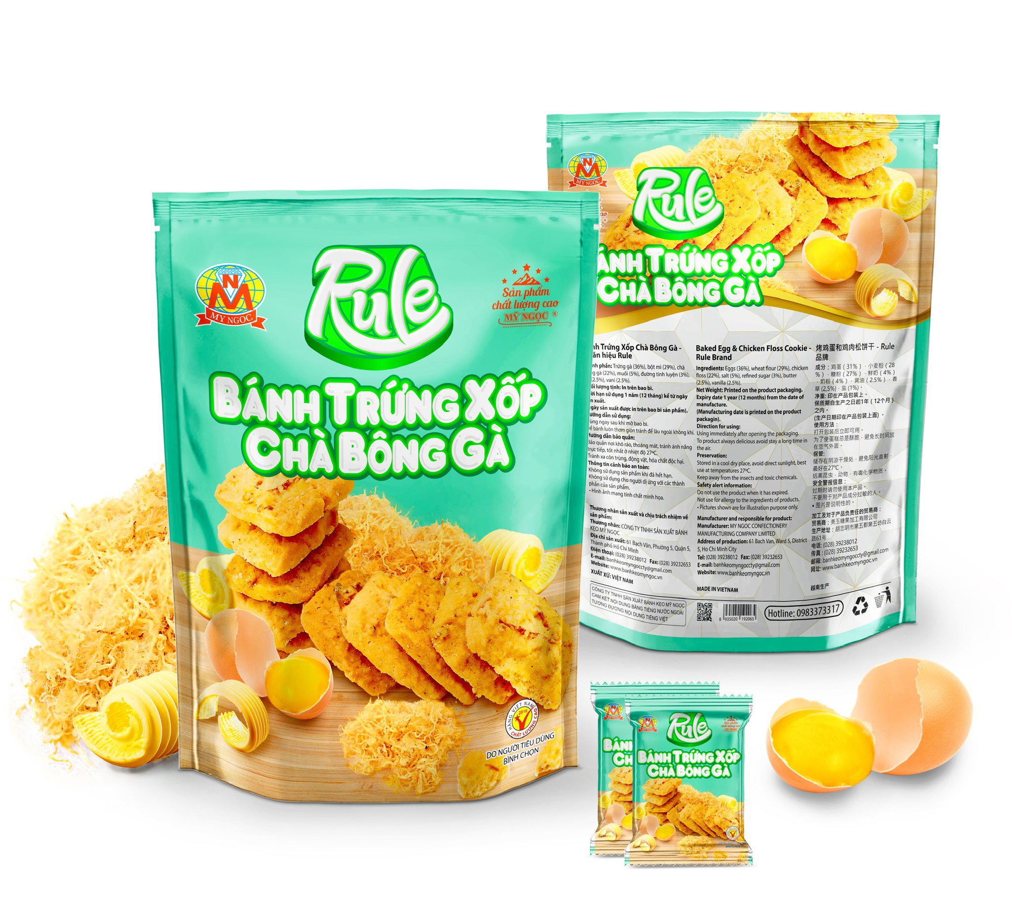Rule 370 Bánh Trứng Xốp CHÀ BÔNG GÀ sữa tươi MỸ NGỌC, Tan ngay trong miệng