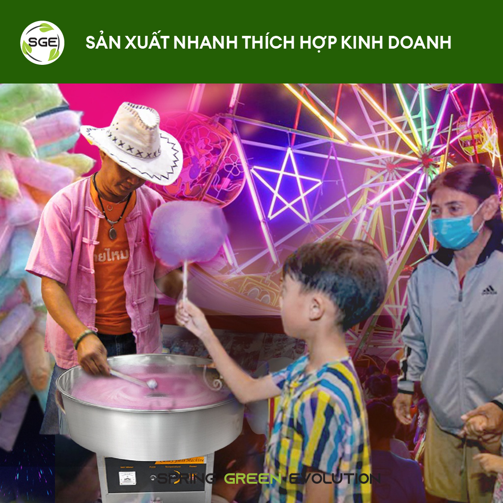 Máy Làm Kẹo Bông CCM01 Làm Kẹo Bông Mềm Sản Xuất Nhanh Năng Lực Sản Xuất Cao Dùng Nguyên Liệu Ít Và Sử Dụng Bền Lâu SGE