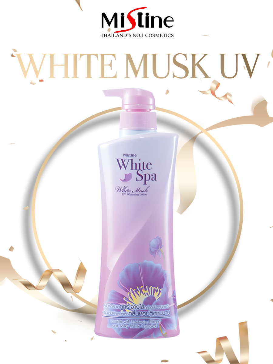 KEM DƯỠNG DA TOÀN THÂN MISTINE WHITE SPA WHITE MUSK UV WHITENING LOTION  400 ML