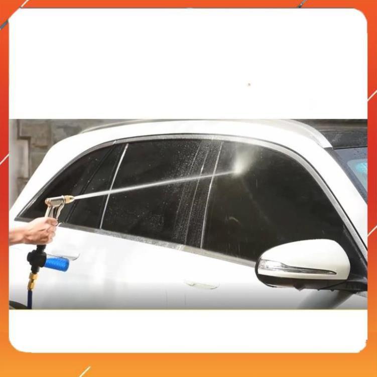 Vòi Xịt️Evoucher Bộ dây vòi xịt nước rửa xe, tưới cây , tăng áp 3 lần, loại 20m 206701-2 đầu đồng, cút, nối