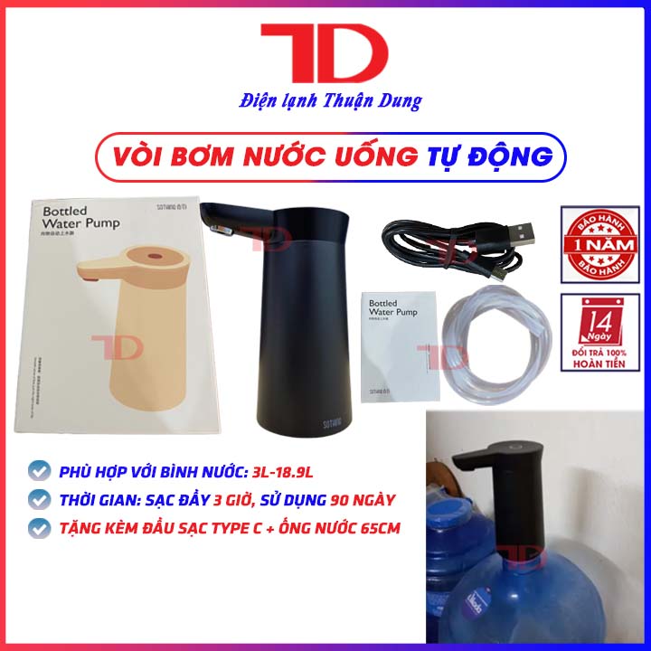 Vòi bơm nước uống tự động, tốc độ bơm nhanh, vòi bơm nước thông minh, pin dung lượng cao, vòi bơm nước mini, vòi bơm nước bình - Điện lạnh Thuận Dung