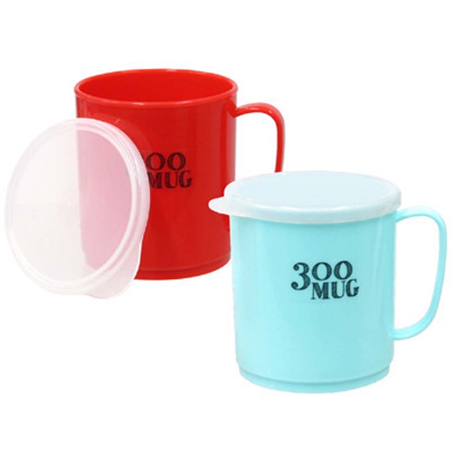 Bộ 2 cốc uống nước có nắp nhiều màu in chữ K519-1 300ml Nội địa Nhật Bản