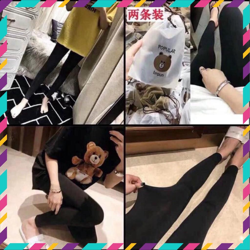 Quần legging gấu siêu co dãn form ôm