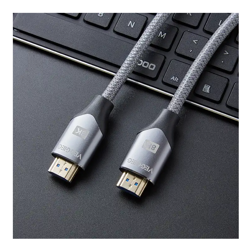 Dây HDMI 2.1 8K dài 1.5m 2M 3M 5M siêu tốc độ cao 8K/60Hz 4K/120Hz Veggieg Hàng Chính Hãng VH402