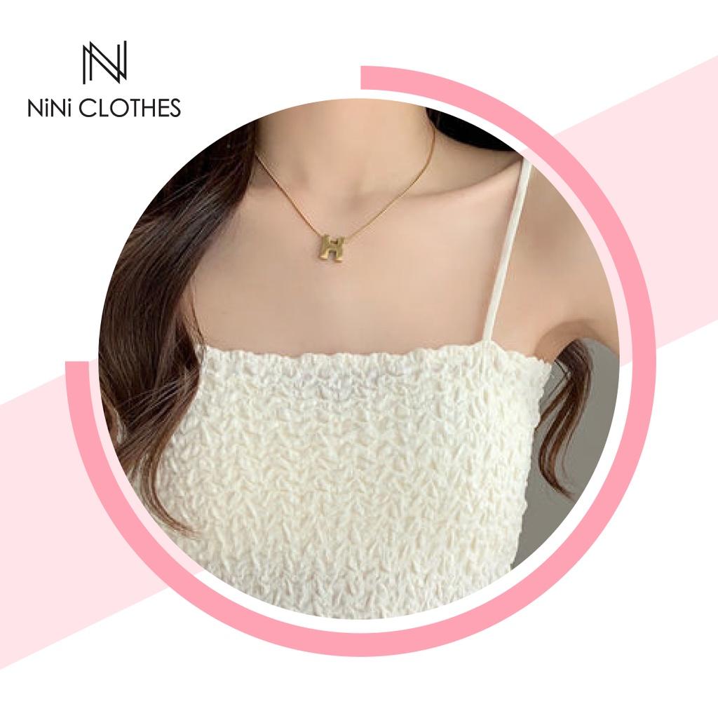 Áo hai dây nhún nữ 2 dây hở lưng cao cấp kiểu sợi bún Hàn Quốc vải cotton đẹp freesize