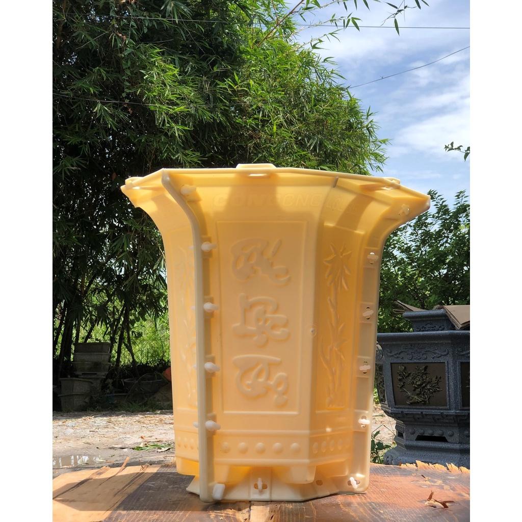 Khuôn đúc chậu lục giác ống cao 45 rộng 35 khuôn chậu abs có lòng trong