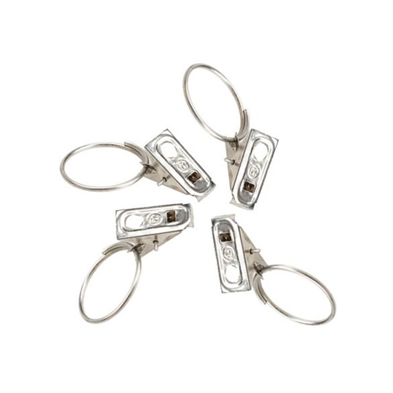Set 5 / 10 Vòng Gắn Kẹp Bằng Thép Không Gỉ Tiện Dụng Treo Rèm