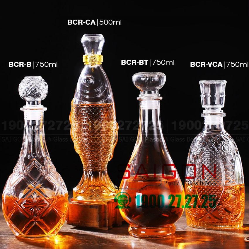 Bình Thủy Tinh Sang Trọng 750ml , 500ml | Tùy chọn Mẫu Bình