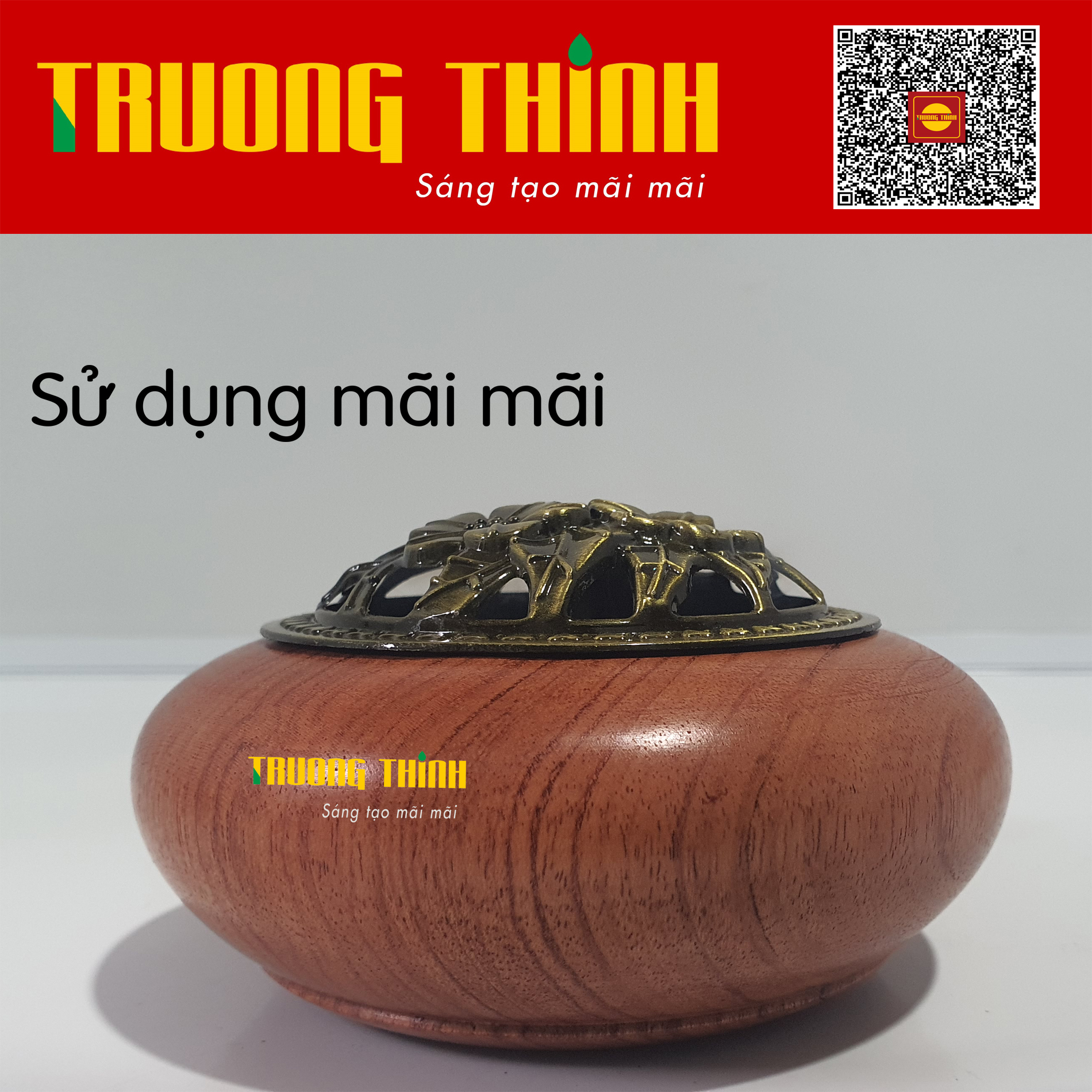 Lư Xông Đốt Trầm Thờ Cúng Gỗ Hương Tự Nhiên Cao Cấp Trường Thịnh