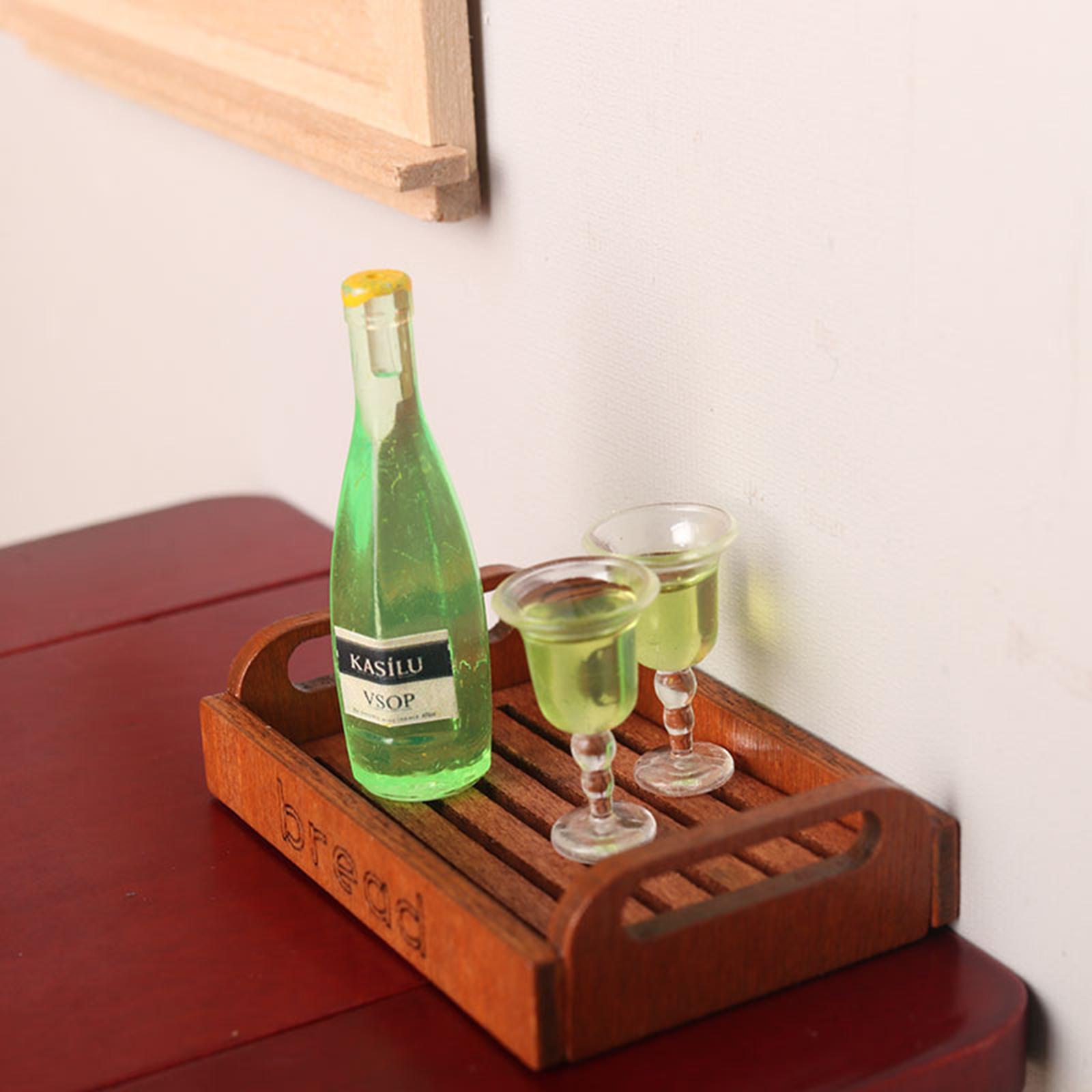 1/12 Scale Dollhouse Miniature  Bottle with  Cups for Dining Room