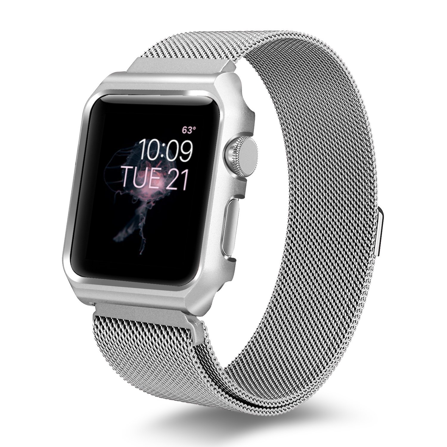 Dây đồng hồ cho Apple Watch, Dây Mloop lưới thép kèm ốp cho Apple Watch