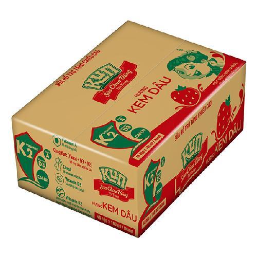 Kun sữa chua uống hương kem dâu thùng 48 hộp x 110ml
