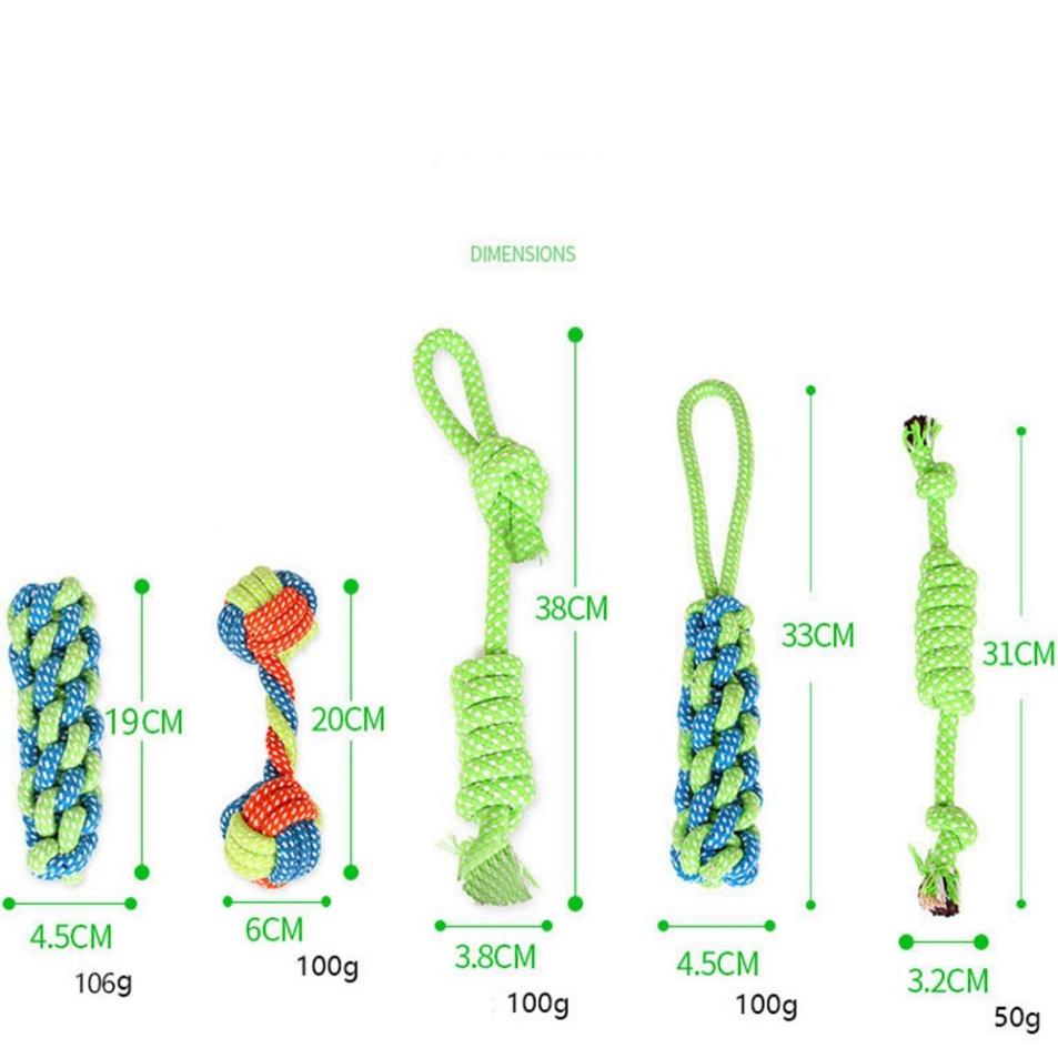 Đồ chơi nhai gặm bằng dây thừng Cotton cho chó - đồ chơi chó mèo dây thừng nhiều mẫu