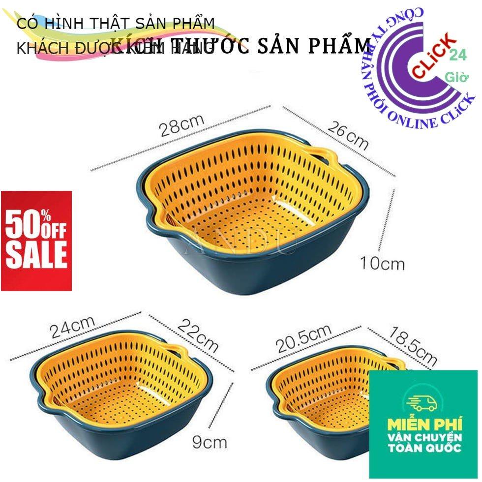 Bộ Rổ Thau 6 Món 2 Lớp Hình Vuông, Đủ 3 Size - Hàng Cao Cấp