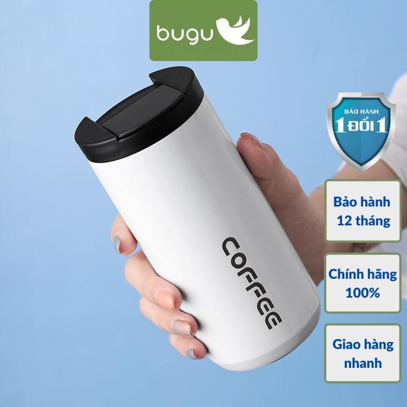 Bình Giữ Nhiệt Coffee Bugu Mini Inox 304 Li - 02 Hàng Chính Hãng - Trắng - 550Ml