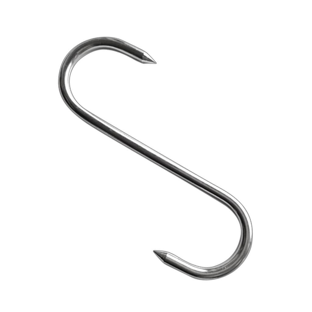 Set of 4, S Shaped Stainless Steel Metal Hooks Kitchen Meat Hanger Organizer