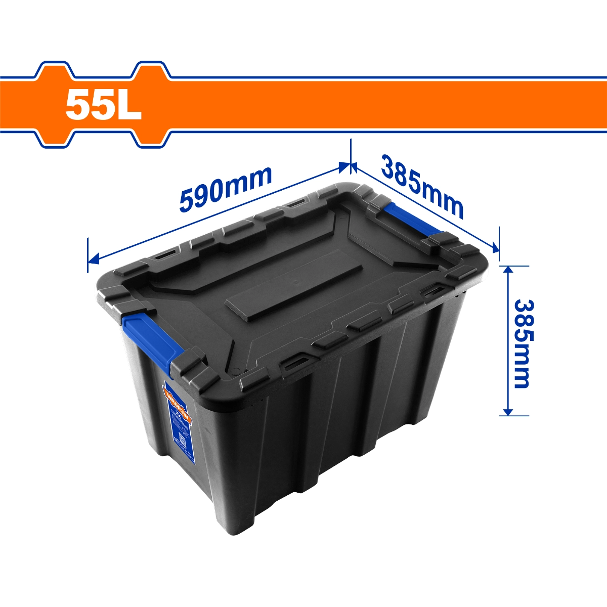 HỘP NHỰA TRỮ KHO ĐEN 55L WTB3355 WADFOW - HÀNG CHÍNH HÃNG