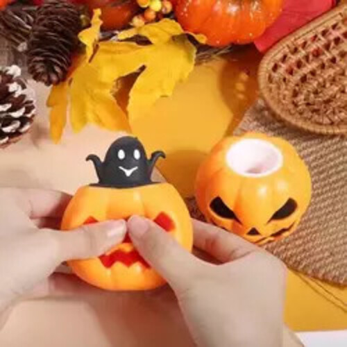 Đồ Chơi Dẻo Squishy Giảm Stress Trang Trí Halloween Mẫu Bí Ngô Dễ Thương