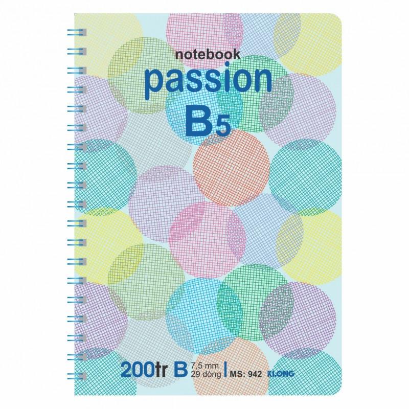 Sổ kẻ ngang lò xo kép KLONG B5 200 trang 70/76; MS: 942